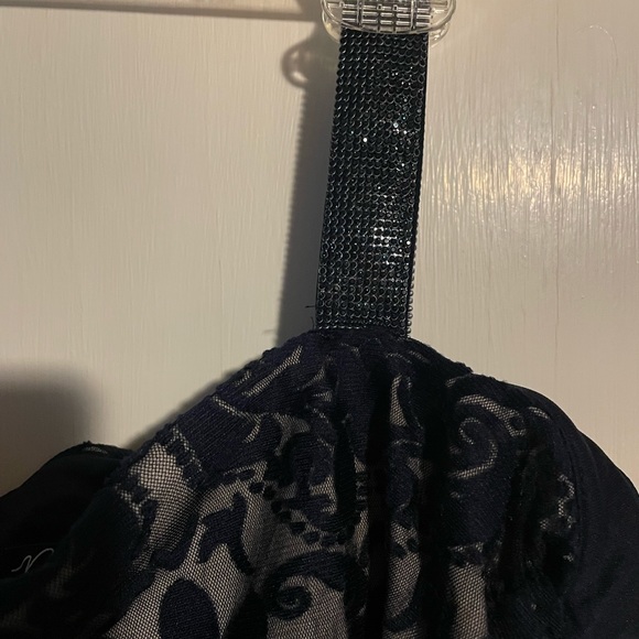 Prelude navy lace cold shoulder knee length dress NWT - Picture 6 of 11